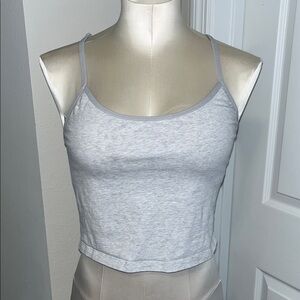 PINK VS Light Heather Gray Camisole crop top w/built in bra